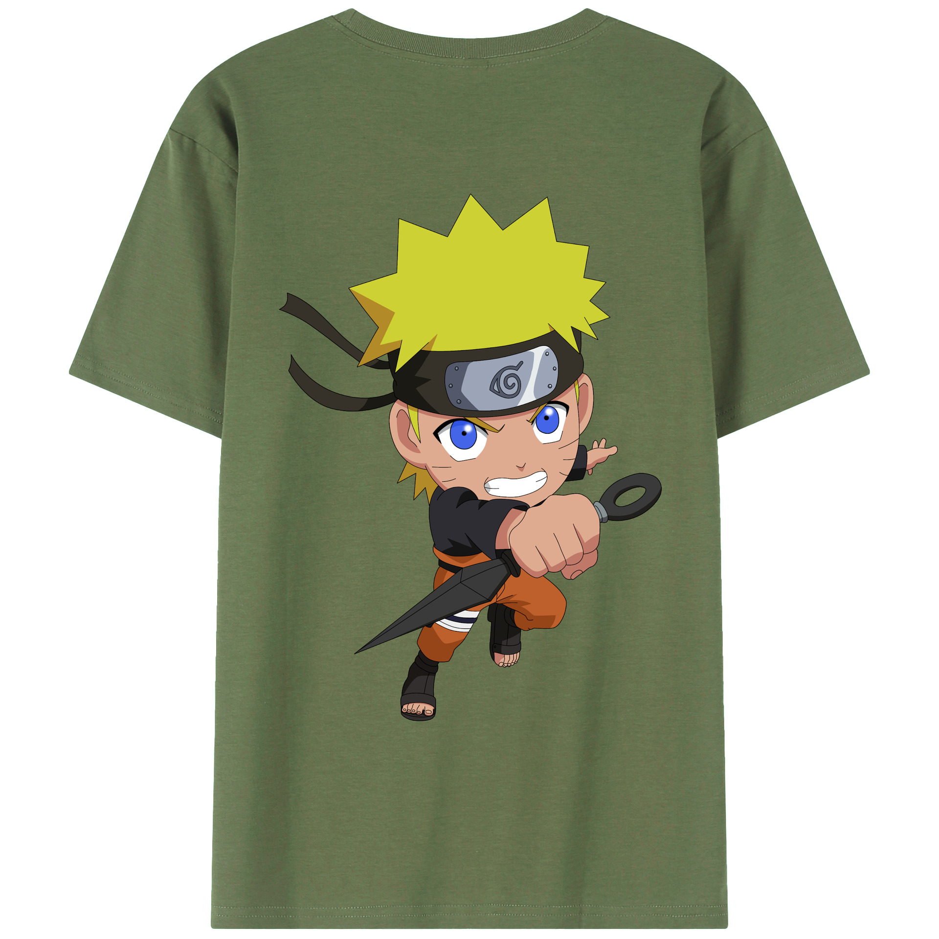 （画像用） NARUTO -ナルト- うずまき ナルト Uzumaki Naruto 綿100％ メンズ半袖Tシャツ（バックプリント） 通気性